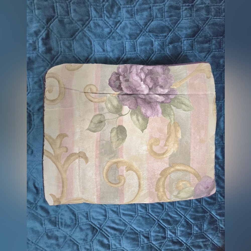 Set Of 2 Croscill Chambord Cassis Standard Pillow Shams Amethyst Gold Green Rose